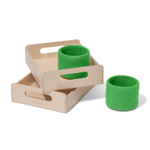Montessori Wooden Trays & Felt Baskets
